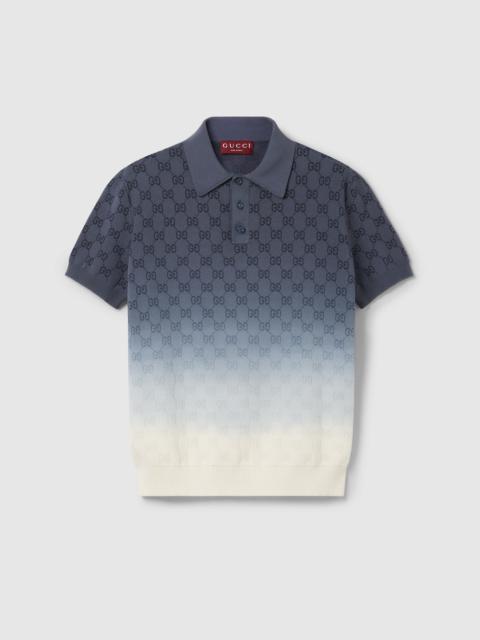 GG cotton knit jacquard polo shirt