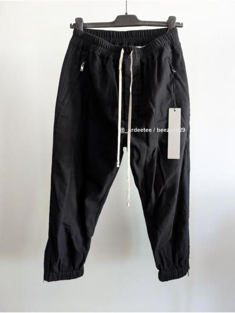 Rick Owens *NEW* SAMPLE FW24 DRAWSTRING FLANNEL CROPPED ZIP TRACK PANTS