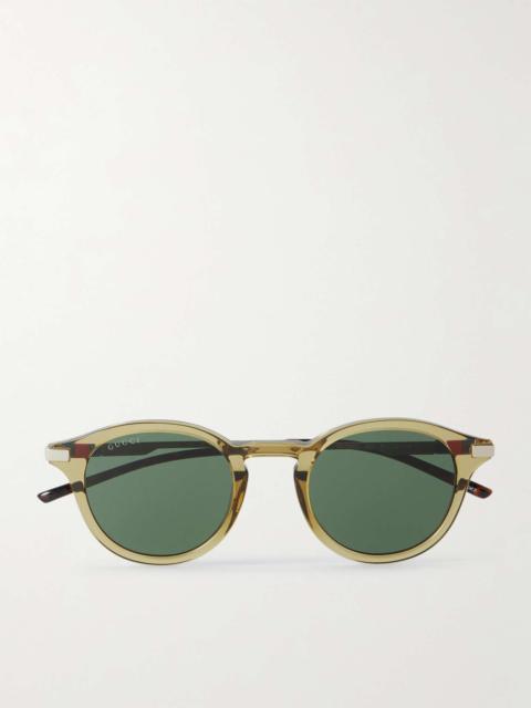 Round-Frame Acetate and Gold-Tone Sunglasses