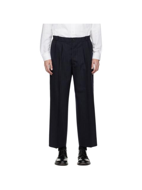 Maison Margiela Navy Striped Trousers