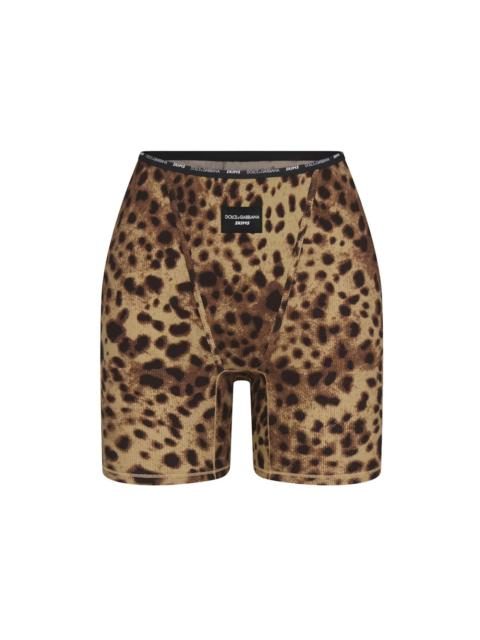 SKIMS SKIMS x Dolce&Gabbana Cotton Rib Boxer Leopard