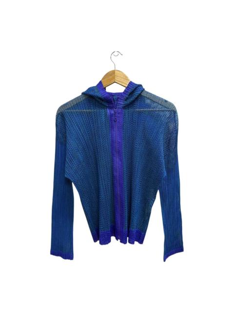 Pleats Please Issey Miyake Pleats Please Issey Miyake Mesh Bicolor Zip Hoodie