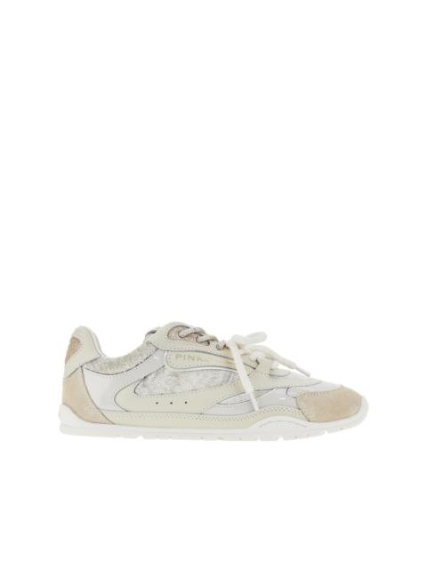 PINKO Pinko Suede Leather and Velvet Sneakers Beige Women