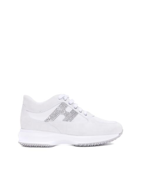 HOGAN studded logo lace up sneakers