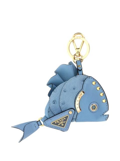 Prada Prada Women Cerulean Blue Leather Key Ring