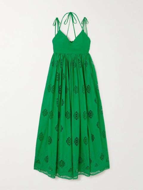 Erdem Guipure Lace-trimmed Cotton-blend Maxi Dress