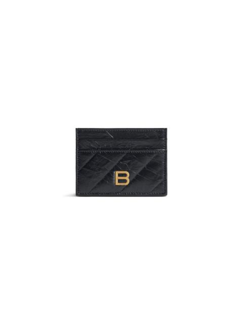 BALENCIAGA Women's Crush Card Holder Quilted  in Black