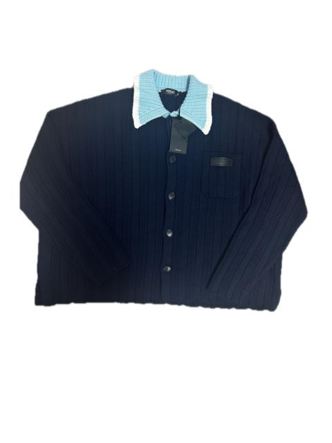 VERSACE Versace Blue Knit Cardigan