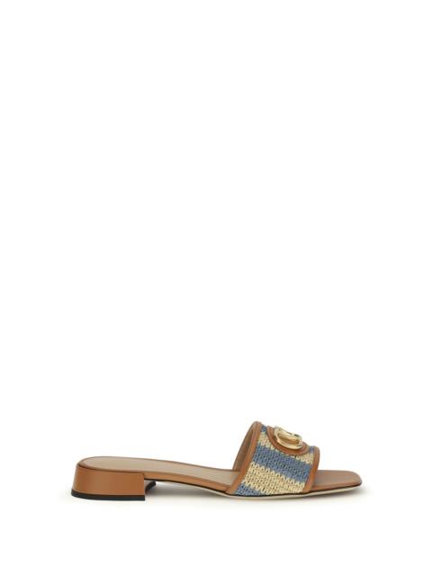 Valentino Valentino Garavani Women Vlogo Signature Raffia Slide Sandals