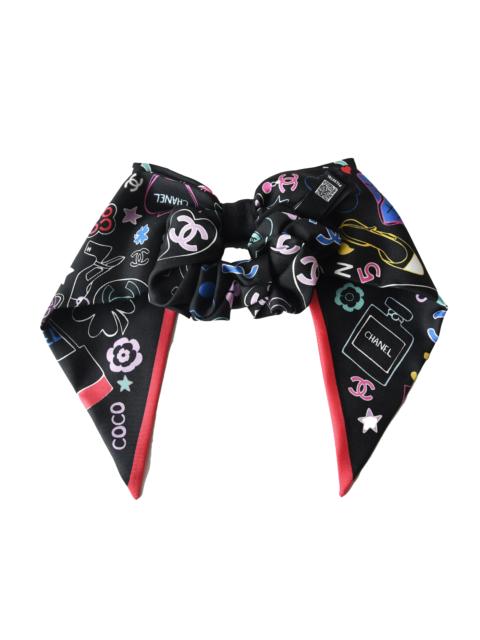 CHANEL Chanel Silk CC Logo Pattern Ribbon Hair Band Multicolor