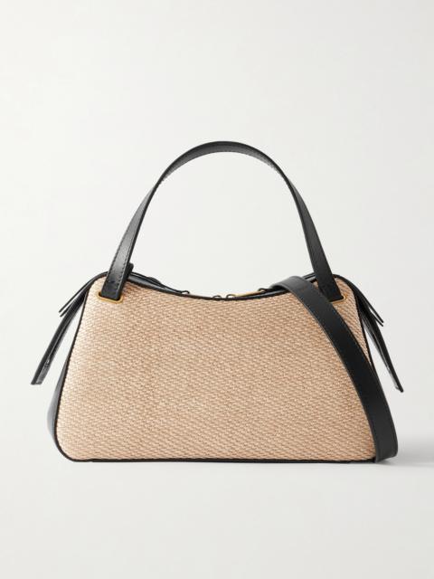 Jil Sander Dune Leather And Raffia Shoulder Bag