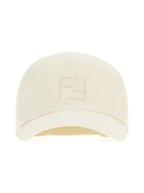 FENDI Ivory Linen Blend Baseball Cap