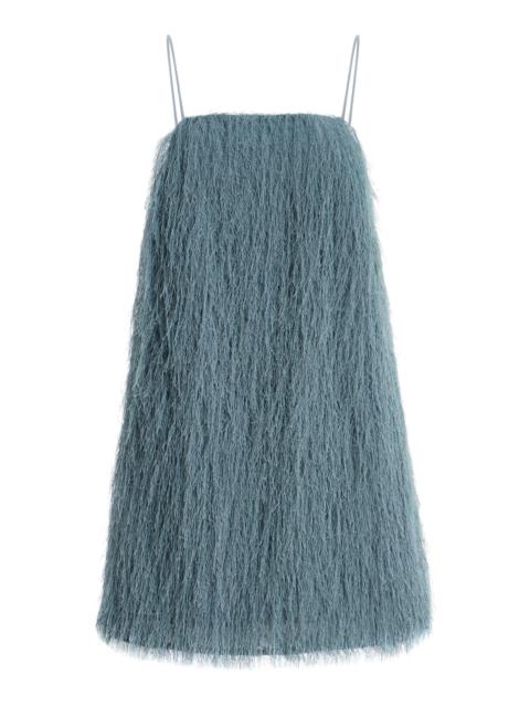 BY MALENE BIRGER Ledo Fringed Mini Dress light blue