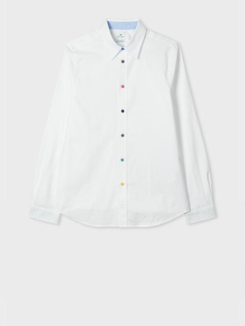 Paul Smith Tailored-Fit White Organic-Cotton Multicolour Button Oxford Shirt