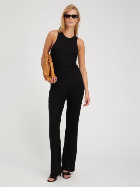 SPRWMN BLACK RIB BOOTCUT PANTS