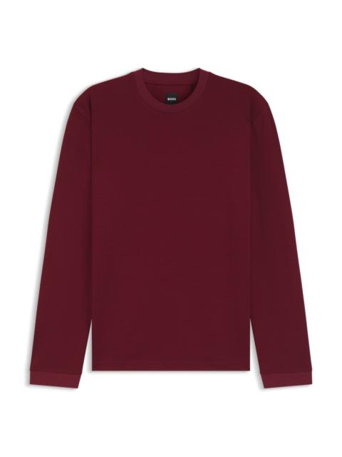 BOSS MERCERIZED-COTTON T-SHIRT WITH MICRO PATTERN