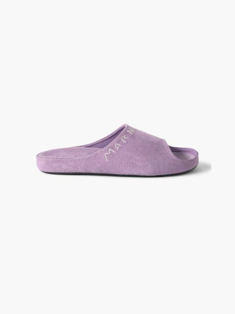 Marni Logo-embroidered suede slides