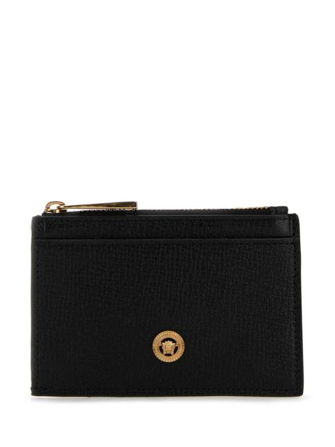 VERSACE Versace Men Black Leather Card Holder