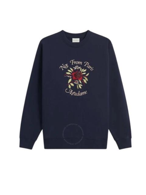 Drôle de Monsieur Drole De Monsieur Men's Navy Slogan Fleurs Le Sweatshirt