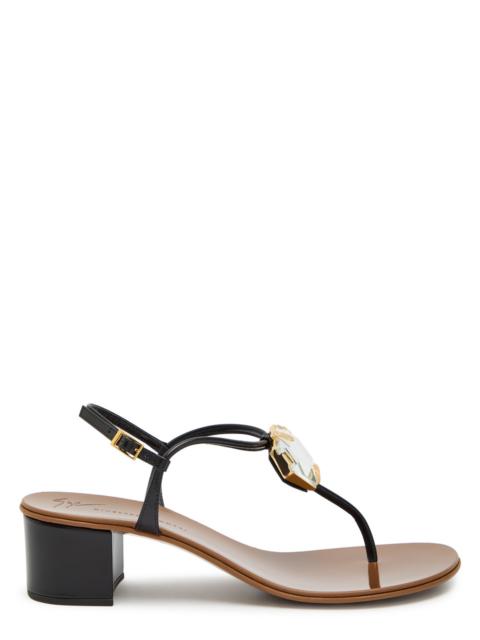 Giuseppe Zanotti Giuseppe Zanotti Rock 40 Crystal-embellished Leather Sandals