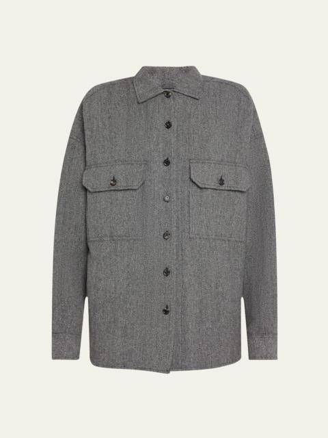 Loro Piana Darby Button Down Wool Cashmere Overshirt