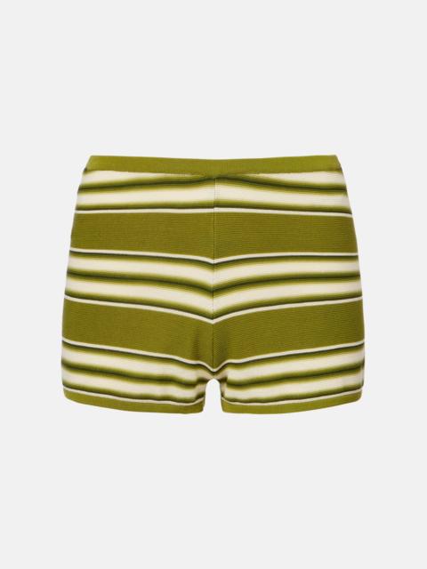 FAITHFULL Playa striped cotton-blend shorts