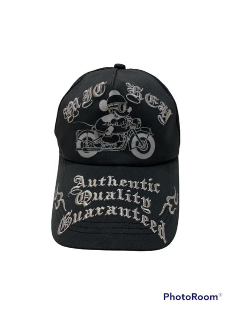Other Designers MICKEY MOUSE BIKER TRUCKER SNAP BUTTON TRUCKER CAP