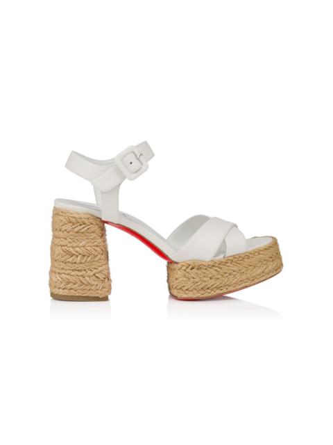 Christian Louboutin Calakala 85mm Platform Leather Sandals white