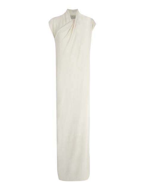 cortana Amanita Silk Wrap Maxi Dress ivory
