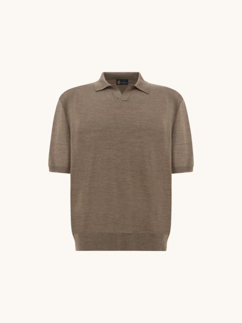 Paul & Shark OPEN‑COLLAR POLO IN WOOL AND SILK