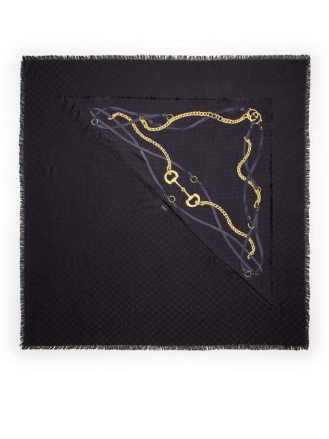 GUCCI Gucci Women Gg Wool Silk Jacquard Cape