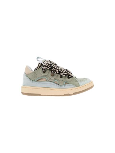 'curb' Multicolor Low-top Sneaker With Oversized Laces In Leather Woman