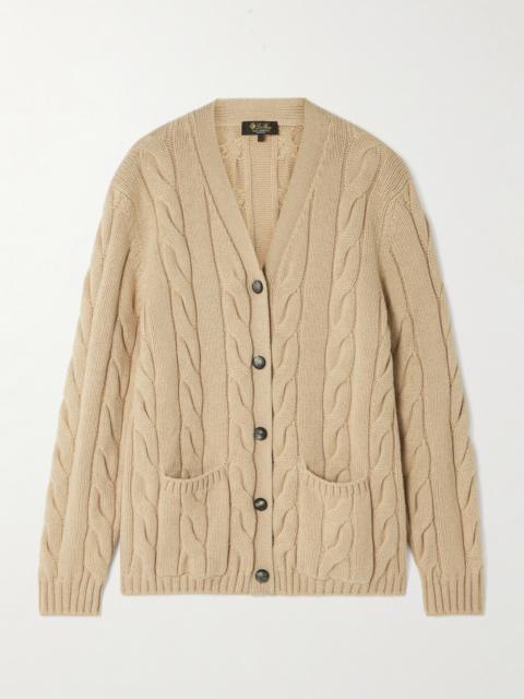 Loro Piana Napier Cable-knit Cashmere Cardigan