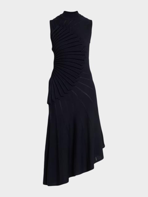 Alaïa Mock-Neck Sculpting Wool Dress