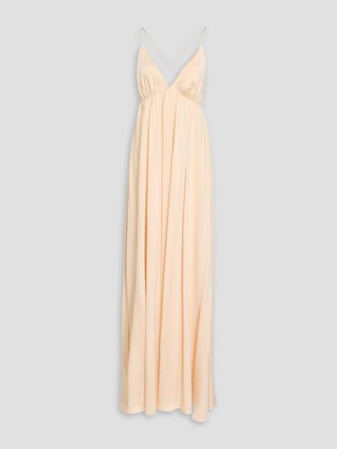 Zimmermann Gathered washed-silk maxi dress