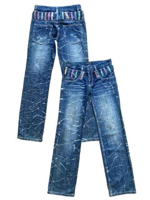 Other Designers Nylaus Double Waist Distressed Denim Jeans 33x33