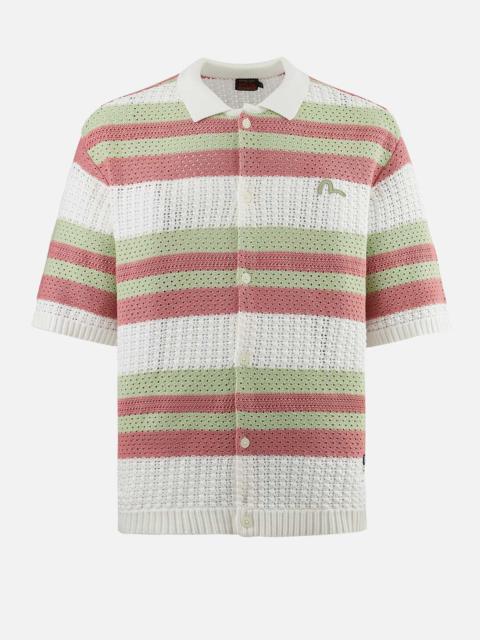 EVISU Seagull Embroidery Relax Fit Short-Sleeve Knitted Shirt
