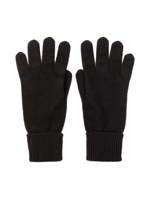 Johnstons of Elgin Black Cashmere Gloves with Turnback Cuffs