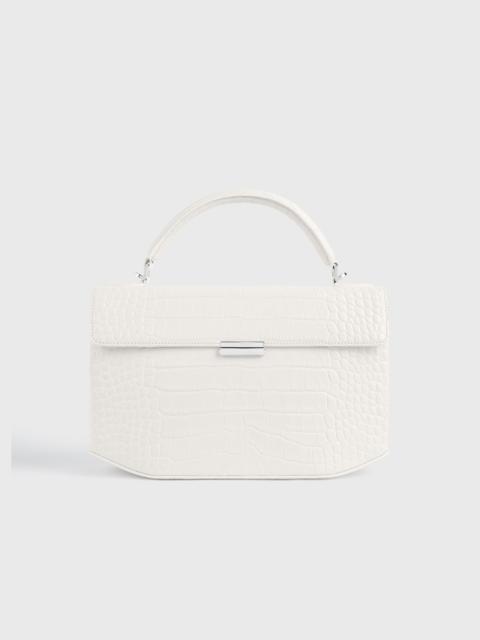 TOTEME Clip croco-embossed top handle off-white