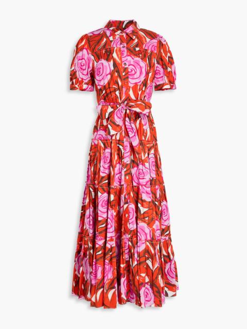 DIANE VON FURSTENBERG Queena floral-print cotton-blend poplin midi shirt dress
