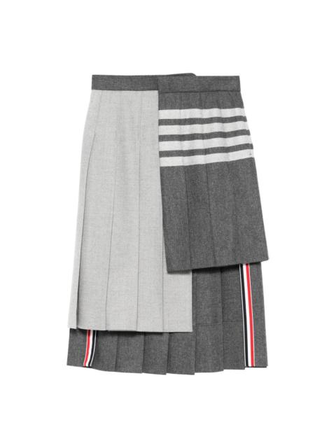 Thom Browne Wool Flannel 4-Bar Pleated Skirt Women