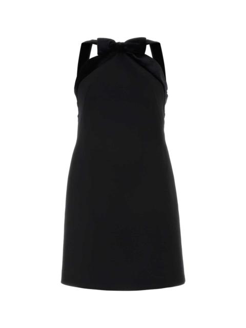 Black Grain De Poudre Mini Dress