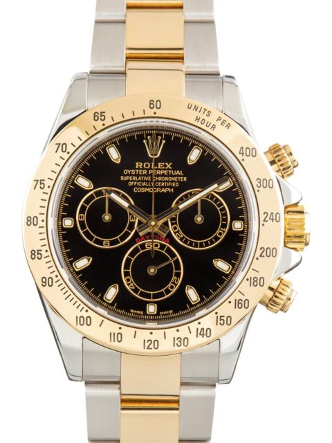 ROLEX Used Two Tone Rolex Daytona Ref 116523 Black Dial