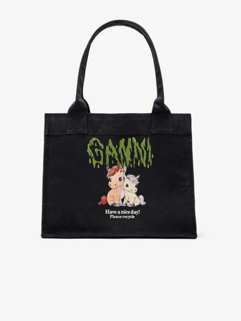 GANNI PONY PRINTED LARGE TOTE