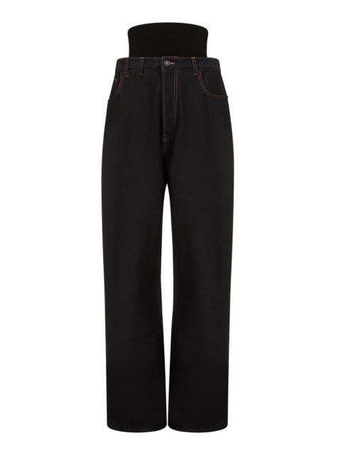 Alaïa Low-Rise Straight-Leg Jeans black