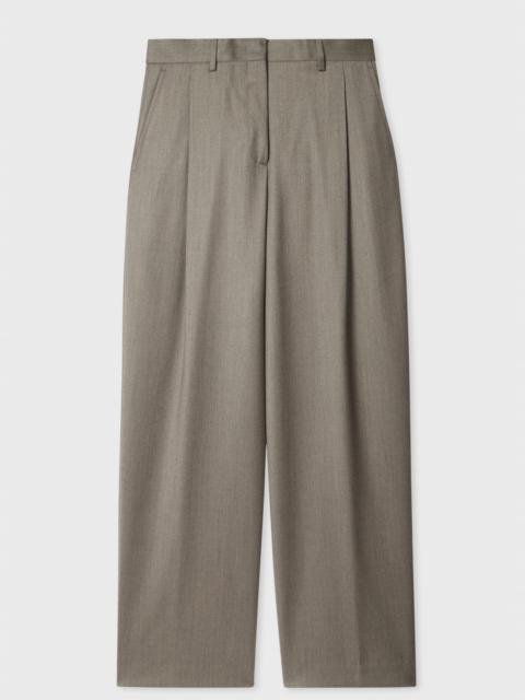 Paul Smith Women's Grey Flannel Wide-Leg Trousers