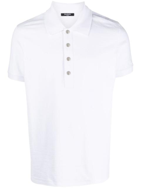 Balmain monogram-pattern piquÃ© polo shirt