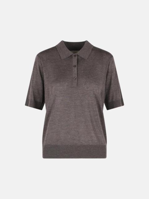 Loulou de Saison 'MIGO' BROWN CASHMERE POLO SHIRT
