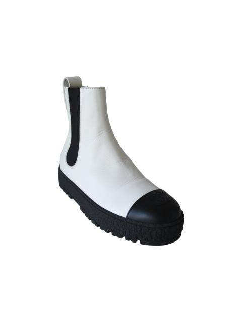 CHANEL Chanel Rain Boots Ankle Boots White Black