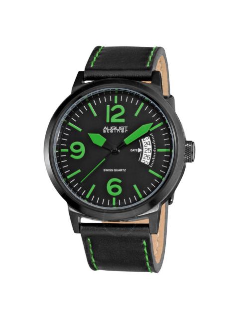 Other Designers August Steiner Brushed Black Steel Men's Watch AS8012GN